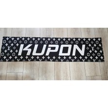 Kupon Siyah Beyaz Desenli Araç Torpido Havlusu - Oto Göğüs Halısı Üniversal Yıkanabilir