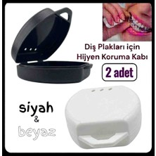 Vulli Gece Diş Plakları Için Saklama Kabı 2 Adet Aparey Protez Diş Kutusu