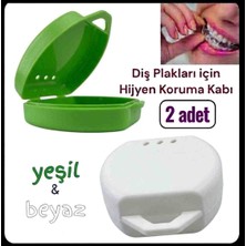 Vulli Gece Diş Plakları Için Saklama Kabı 2 Adet Aparey Protez Diş Kutusu