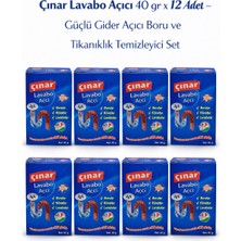 Urfakent Çınar Lavabo Açıcı 40 gr x 12 Adet – Güçlü Gider Açıcı Boru ve Tıkanıklık Temizleyici Set