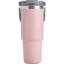 Forzacase 900 ml Paslanmaz Çelik Pipetli ve Kilit Kapaklı Kulplu Termos 6 Saat Sıcak/soğuk - FC1180