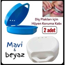 Vulli Gece Diş Plakları Için Saklama Kabı 2 Adet Aparey Protez Diş Kutusu