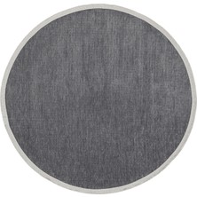 Eko Halı Liza Kilim Liz 01 Antrasit Yuvarlak Yumuşak Tuşeli Çamaşır Makinesinde Yıkanabilen Kaymaz Tabanlı Şık Kilim