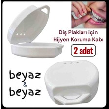Vulli Gece Diş Plakları Için Saklama Kabı 2 Adet Aparey Protez Diş Kutusu