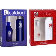 Caldion Kadın - Erkek EDT Parfüm Seti 50 ml + 150 ml Deo Hediyelik Tipi 2 Set