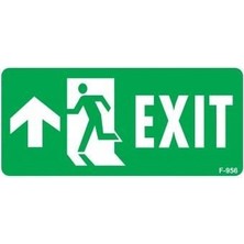 Verto Exit Yukarı Sol Ok Işaretli Uyarı Levhası 17,5X25 KOD:956