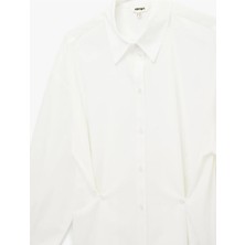 Koton Kadın Regular Fit Uzun Kollu Ekstra Düğme Detaylı Poplin Gömlek 6SAK60132