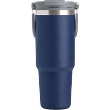 Forzacase 900 ml Paslanmaz Çelik Pipetli ve Kilit Kapaklı Kulplu Termos 6 Saat Sıcak/soğuk - FC1180