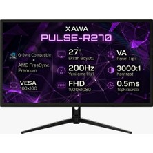 Xawa 27" PULSE-R270 200Hz 0.5ms Dp+Hdmı Gsync/freesync Fhd Va Oyuncu Monitör