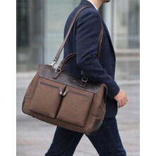 Derise Club Seyahat Çantası Spor Çanta Unisex Kahverengi Kanvas Kumaş  El Valizi