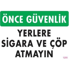 Verto Sigara ve Çöp Atmayın Uyarı Levhası 25X35 KOD:1205