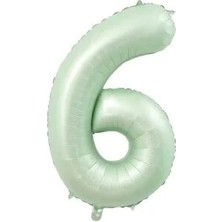Party Express 34" Folyo Rakam 76CM "6" Retro Yeşil