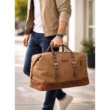 Derise Club Unisex Tabi  Deri Kanvas Seyahat ve Spor Çantası El Valizi