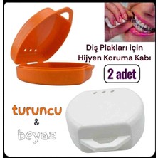 Vulli Gece Diş Plakları Için Saklama Kabı 2 Adet Aparey Protez Diş Kutusu