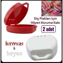 Vulli Gece Diş Plakları Için Saklama Kabı 2 Adet Aparey Protez Diş Kutusu