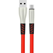 Verto Konfulon S88 Metal Uçlu Micro USB Kablo 1m 2.4A - Kırmızı