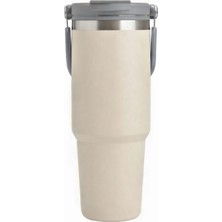 Forzacase 900 ml Paslanmaz Çelik Pipetli ve Kilit Kapaklı Kulplu Termos 6 Saat Sıcak/soğuk - FC1180