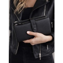 Derise Club Kadın Siyah Hakiki Deri Cüzdan Kartlık El Portföyü