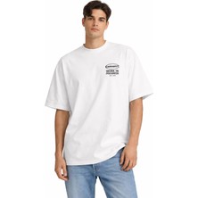 Camblys Unisex Kadın Erkek Carhart Work In Progress Baskılı Oversize Kalın Kumaş Bol Kesim Pamuklu T-Shirt