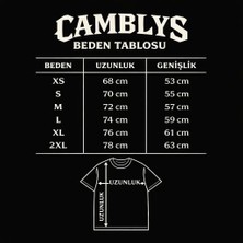 Camblys Unisex Kadın Erkek Iskanbil Logo Ön Baskılı Oversize Kalın Kumaş Bol Kesim Pamuklu T-Shirt