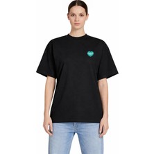 Camblys Unisex Kadın Erkek Carhart Wıp Kalp Ön Logo Oversize Kalın Kumaş Bol Kesim Pamuklu T-Shirt