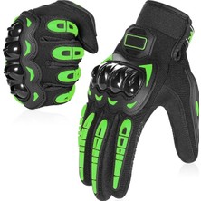 Wosawe Unisex Siyah Profesyonel Tam Korumalı Dokunmatik Bisiklet Motorsiklet Eldiveni