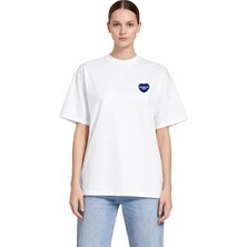Camblys Unisex Kadın Erkek Carhart Wıp Kalp Ön Logo Oversize Kalın Kumaş Bol Kesim Pamuklu T-Shirt