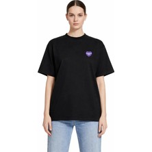 Camblys Unisex Kadın Erkek Carhart Wıp Kalp Ön Logo Oversize Kalın Kumaş Bol Kesim Pamuklu T-Shirt