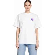Camblys Unisex Kadın Erkek Carhart Wıp Kalp Ön Logo Oversize Kalın Kumaş Bol Kesim Pamuklu T-Shirt