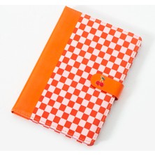 DAKS Kirazlı Turuncu Defter Çıtçıtlı Kapak A5 Not Defteri