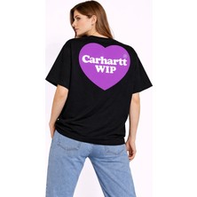 Camblys Unisex Kadın Erkek Carhart Wıp Sırt ve Ön Baskılı Oversize Kalın Kumaş Bol Kesim Pamuklu T-Shirt