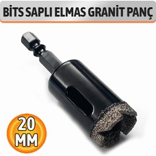 Badem10 Bits Saplı 20 mm Elmas Granit Panç Fayans Beton Delme Ucu Dayanıklı Profosyonel Matkap Uyumlu