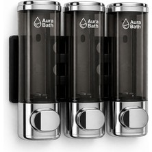 Aura Bath 3’lü Duvara Monte Sabunluk Şampuan Duş Jeli Dispenseri Sızdırmaz Organizer 3X300ML