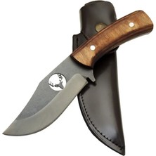 Zenvia Geyikli Ycl3 Eskitme Avcı Bıçağı 20CM - Ahşap Sap, Kılıflı