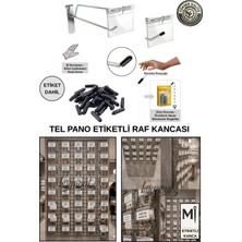Manken İstanbul 200 Adet 20 cm Etiketli Tel Pano Kancası - Koruma Kauçuklu - Ekstra Güçlü - Raf Askısı - Raf Kancası