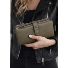 Derise Club Kadın Haki Renk Deri Cüzdan Kartlık El Portföyü