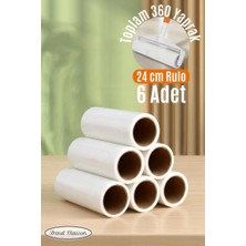 Trend Maison TM-0402 Tüy Toplayıcı Rulo Yedek 6’lı Set 24 CM-360 Yaprak Kedi Köpek Tüyü Temizleyici Yapışkan Rulo