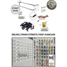 Manken İstanbul 10 Adet 25 cm Etiketli Delikli Pano Kancası Koruma Kauçuklu Ekstra Güçlü Raf Askısı Raf Kancası