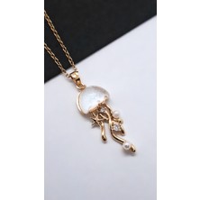 Serenity Opal Zirkon Taşlı Deniz Anası Figür Çelik Kolye2