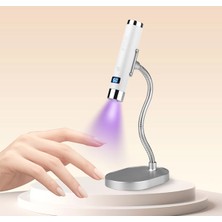 SNRQI G1 Sensörlü Mini Ai Uv LED Lamba Manyetik Standlı Manikür Tırnak Kurutucu Beyaz 5W