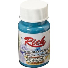 Rich Opak Kumaş Boyası 3009 Turkuaz 50 Cc Kokusuz Özellikte Kullanıma Hazır Boya