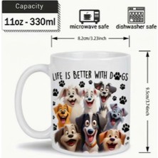 Marnello Consept Modern Animal Porselen Kupa - Sevimli Köpekler