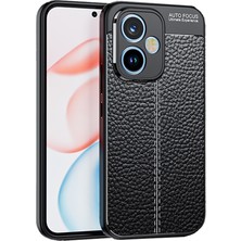 M.TK Moveteck Honor 400 Kılıf Kamera Korumalı Deri Görünümlü Dikişli Yumuşak Kaymaz Silikon Premium Soft Mat Kapak