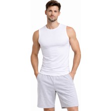 Luviera Şahin Erkek Sıfır Kollu Pamuklu Atlet 3'lü Paket