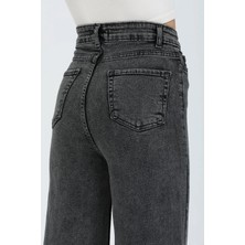 ArVib Kadın Füme Yüksek Bel Wide Leg Jean Pantolon