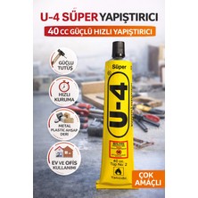 Urfakent U-4 Süper Yapıştırıcı 40 cc 1 Adet Güçlü Hızlı Yapıştırıcı Çok Amaçlı Metal Plastik Ahşap Deri Yapıştırıcı