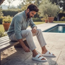 Minahobi Islak Zemine Uygun Iki Toka Ayarlanabilir Erkek Terlik