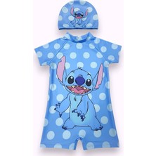 Alkın Kids 1-6 Yaş Kız Çocuk Stitch Desenli Boneli Mayo Seti