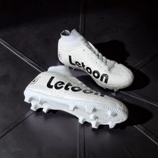 Letoon Erkek Beyaz Dişli.çoraplı Halısaha Krampon