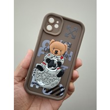 Epro iPhone 11 Astronot Ayıcık Temalı 3 Boyutlu Kabartmalı Kamera Korumalı Hoparlör Toz Önleyicili Kılıf